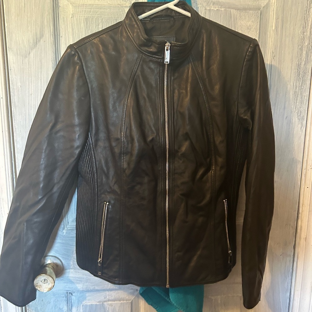 Danier Black Leather jacket - women’s XL